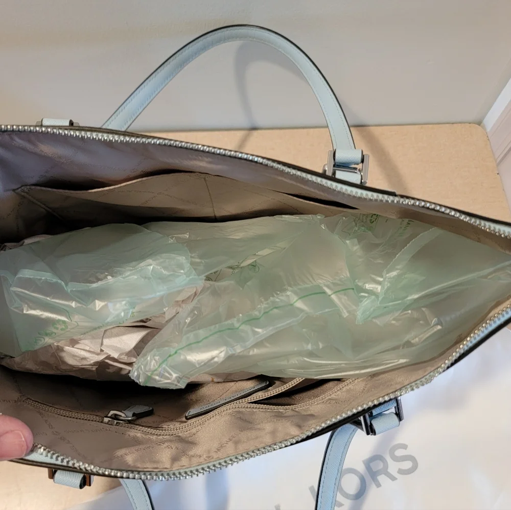 Michael Kors Charlotte‎ Shoulder Tote Saffiano Leather Vista Blue